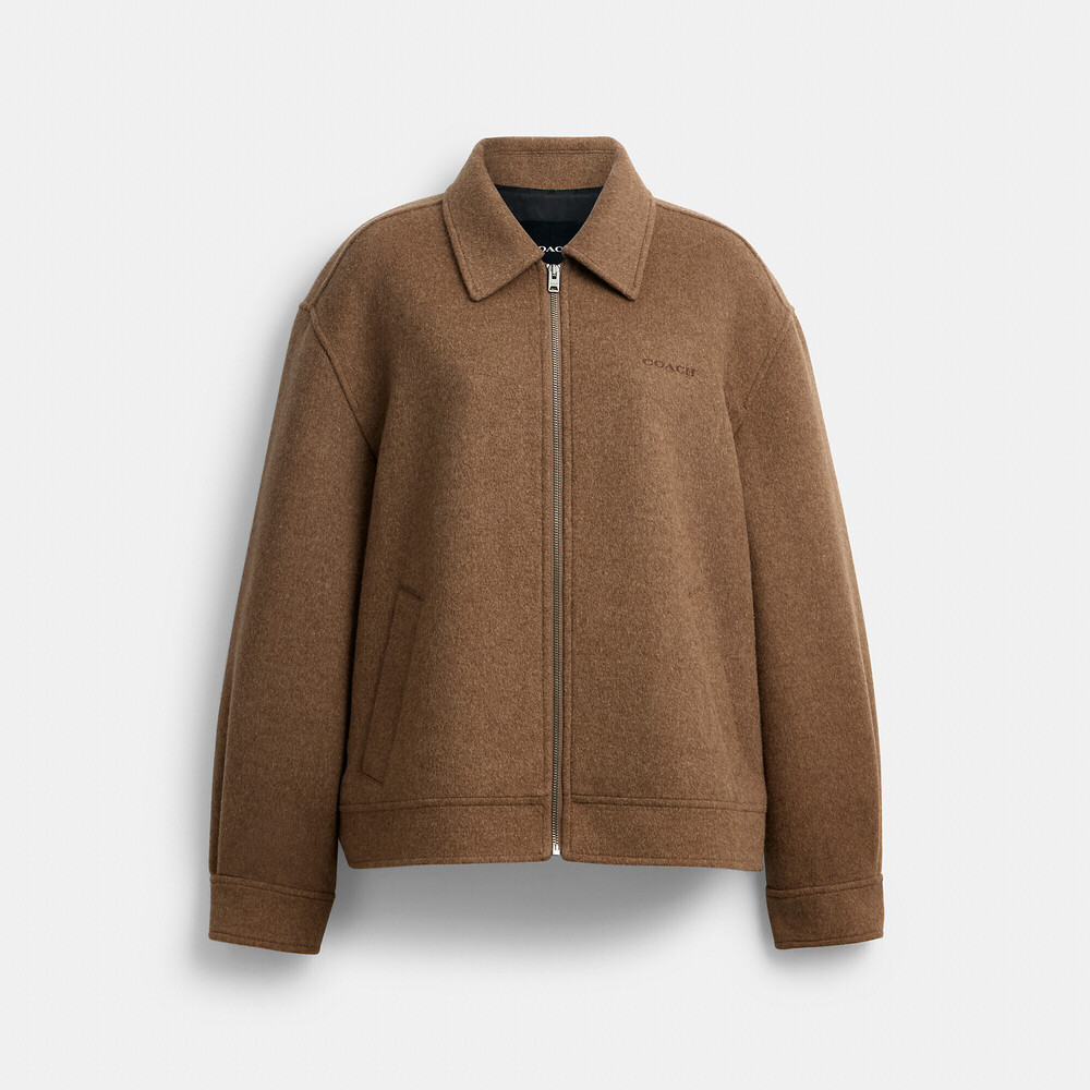 Coach Outlet Zip Front Wool Jacket